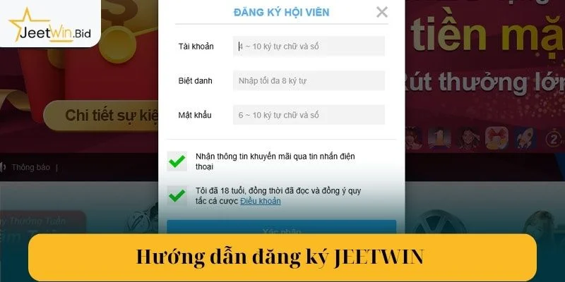 Chi tiết cách đăng ký Jeetwin dành cho các tân binh.